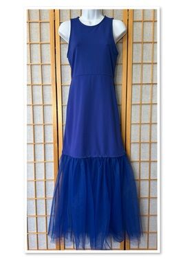 Anthropologie Maeve Tulle-Hem Slim Tank Dress